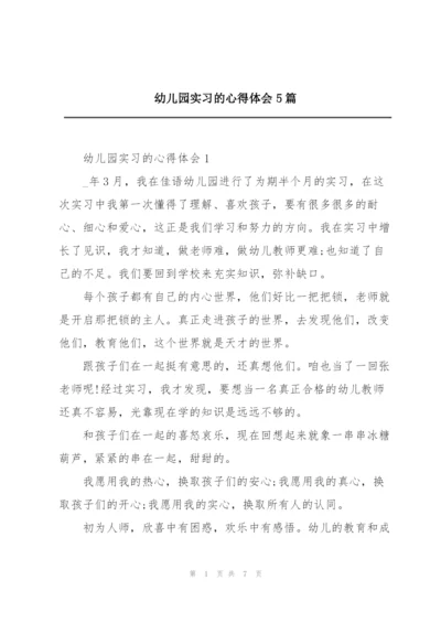 幼儿园实习的心得体会5篇.docx