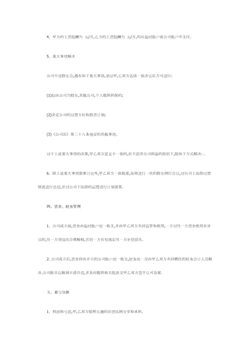 公司股东合作协议书范本.docx