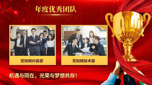 红色激情科技风颁奖典礼优秀员工表彰大会公司年会ppt模板