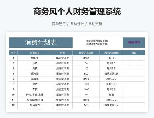 商务风个人财务管理系统