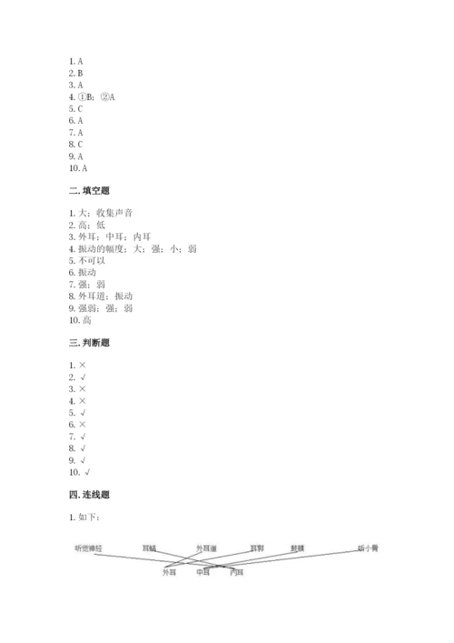 教科版 科学四年级上册第一单元声音测试卷附完整答案（考点梳理）.docx