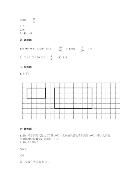 穆棱市六年级下册数学期末测试卷精品附答案.docx