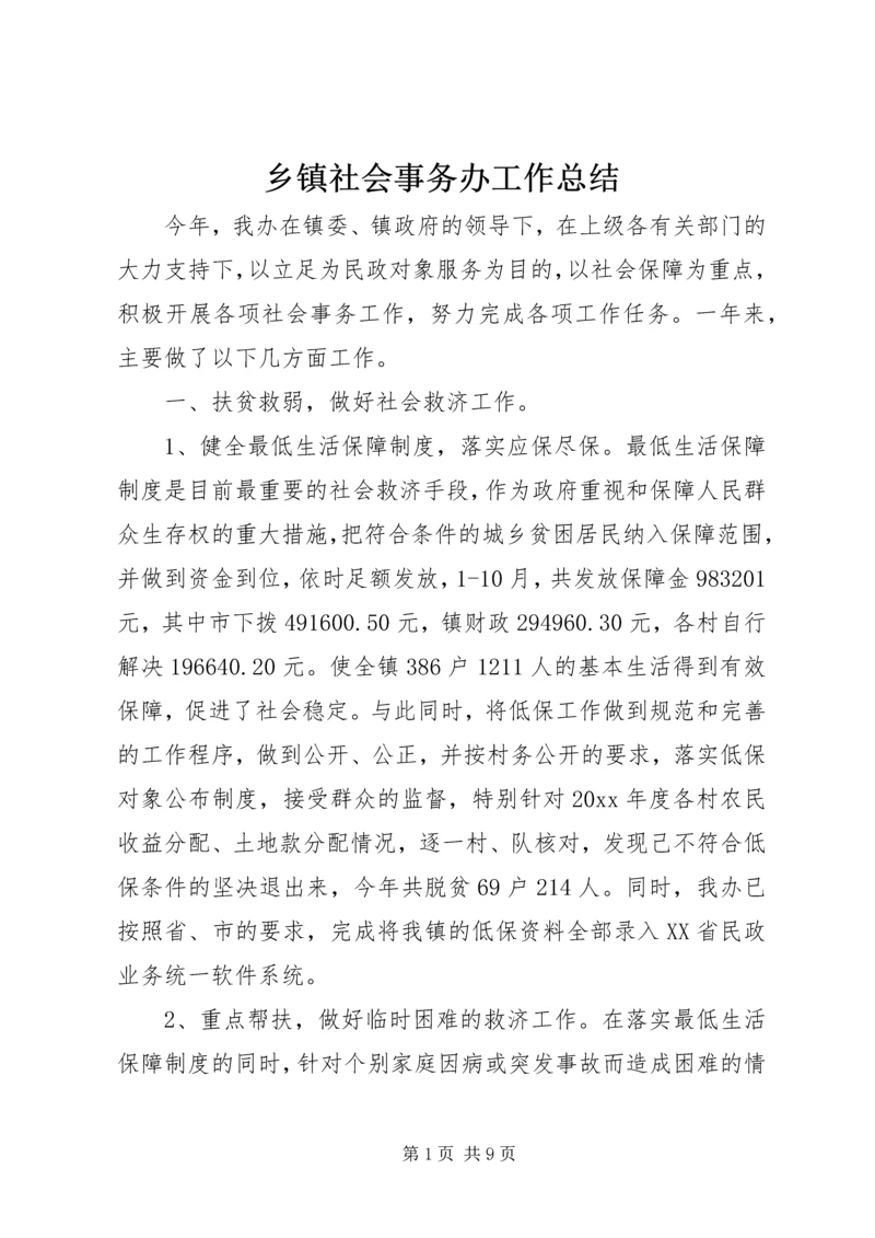 乡镇社会事务办工作总结.docx