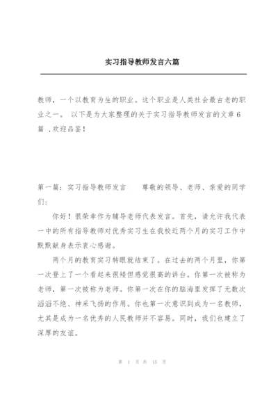 实习指导教师发言六篇.docx