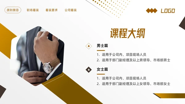 棕色简约着装礼仪培训PPT模板宣传PPT动态PPT