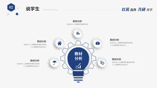 蓝色简约微粒体教师说课教学课件教育教学设计ppt模板