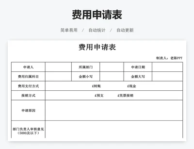 费用申请表