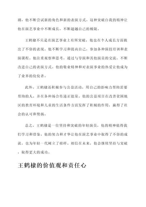 王鹤棣的感言