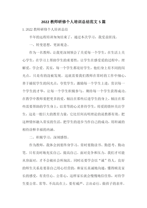 2022教师研修个人培训总结范文5篇.docx