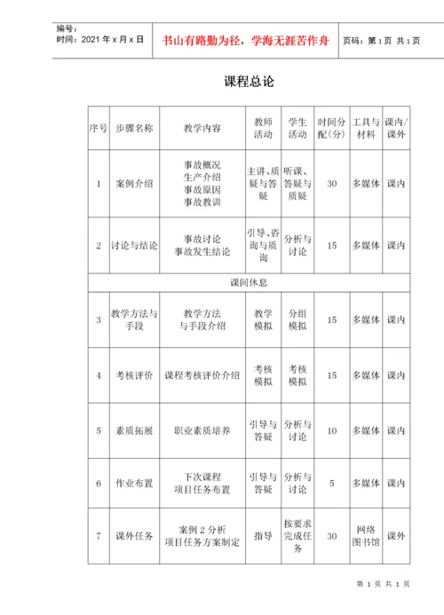 化工生产安全技术课程教案.docx