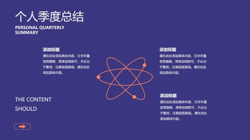 蓝色微立体个人总结汇报PPT模板