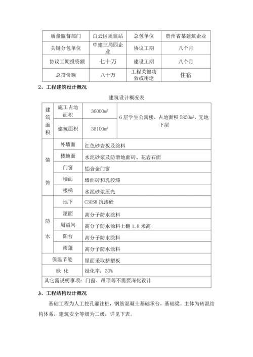 学生公寓楼砖混结构综合项目工程综合项目施工组织设计项目说明书.docx