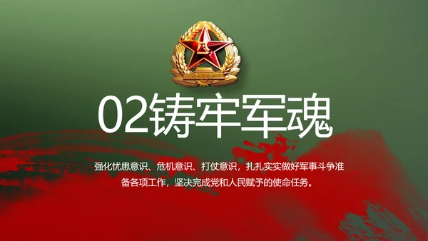 八一部队军事工作总结汇报动态PPT