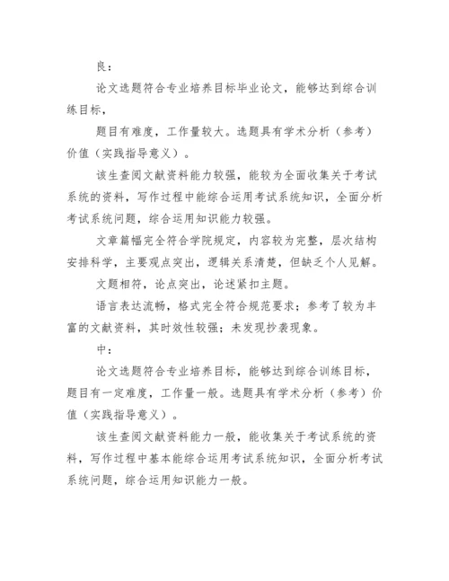 指导教师对毕业论文评语.docx