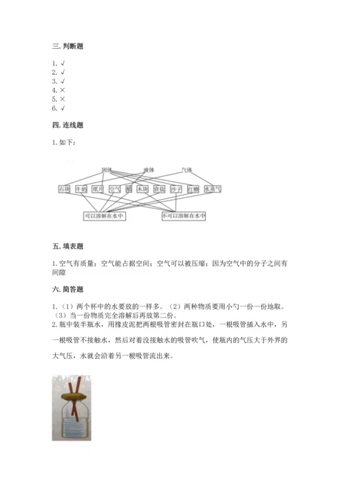 教科版三年级上册科学期末测试卷及完整答案.docx