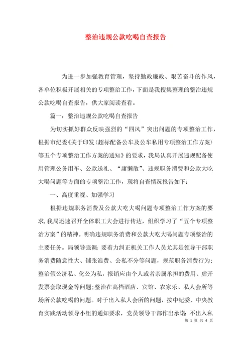 （精选）整治违规公款吃喝自查报告.docx