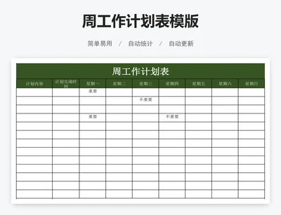 周工作计划表模版