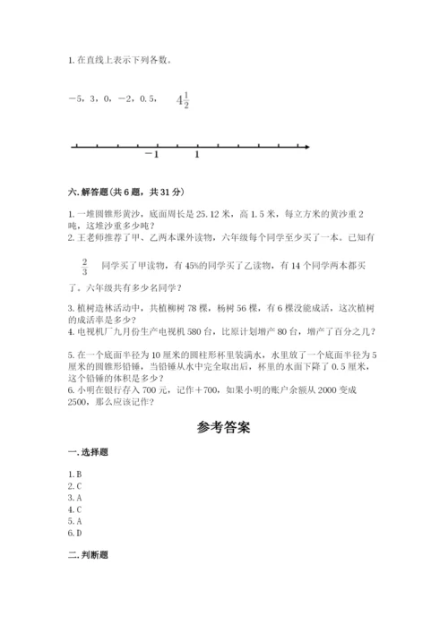 武汉市新洲区六年级下册数学期末测试卷精选.docx