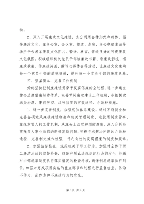 残联党风廉政建设工作要点.docx