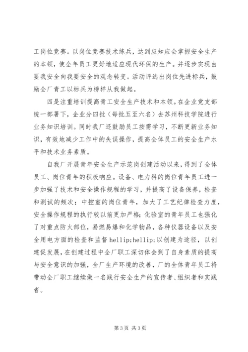 企业青年安全示范岗申报材料 (3).docx