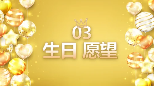 金色生日快乐生日派对纪念册电子相册PPT模板
