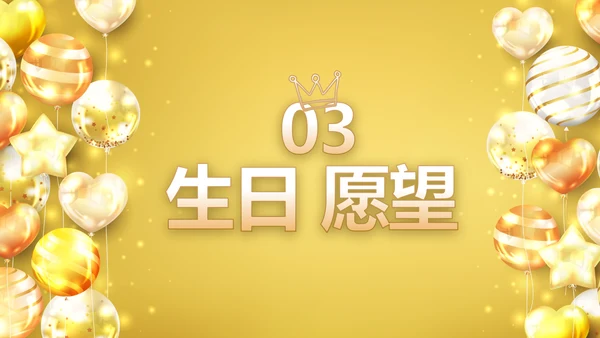 金色生日快乐生日派对纪念册电子相册PPT模板