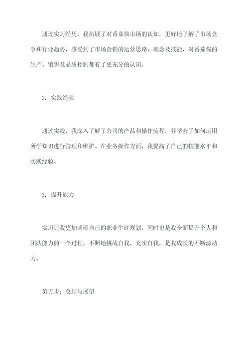 番茄酱公司实习报告