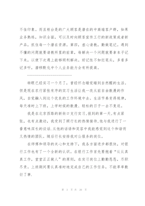 银行实习总结开头1000字.docx