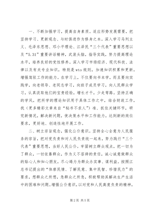 县财政局长供职报告_1.docx