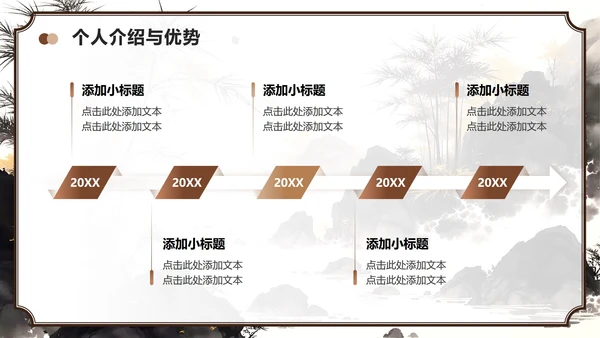 棕色中国风班委竞选学习委员竞选自我介绍PPT模板