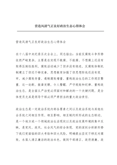 营造风清气正良好政治生态心得体会.docx