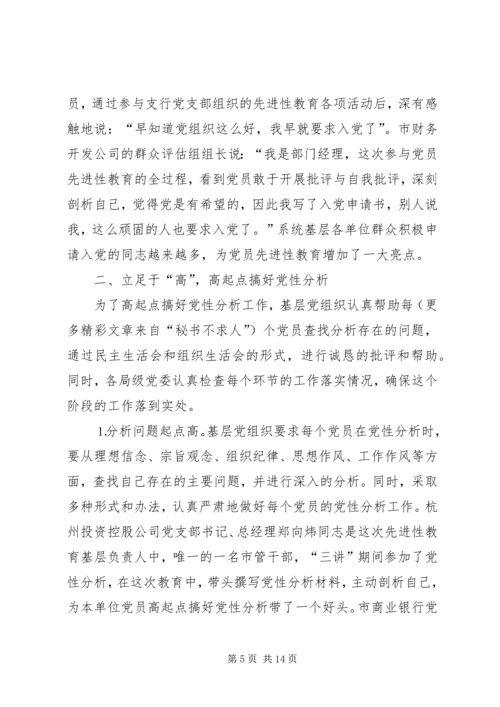 市计委系统“党性分析、民主评议”阶段基本情况.docx