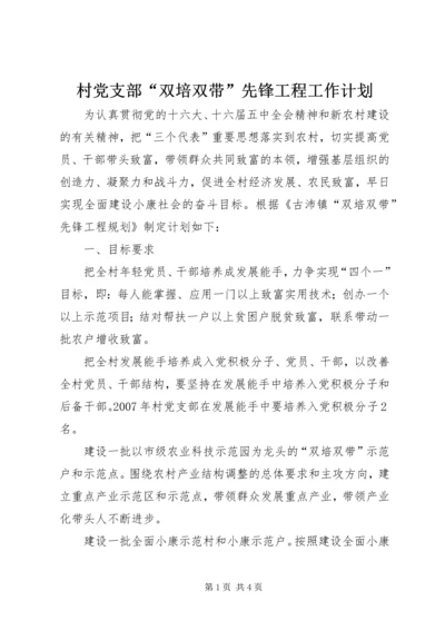 村党支部“双培双带”先锋工程工作计划.docx
