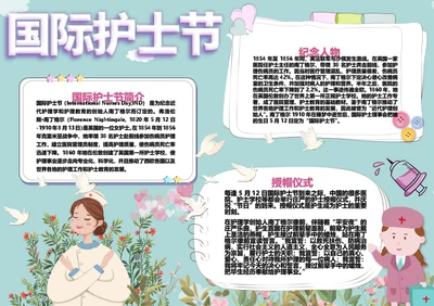 国际护士节清新Word小报