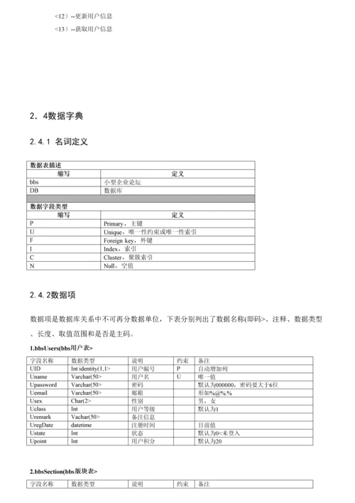 数据库专业课程设计公司论坛标准管理系统数据库设计洪维坤.docx