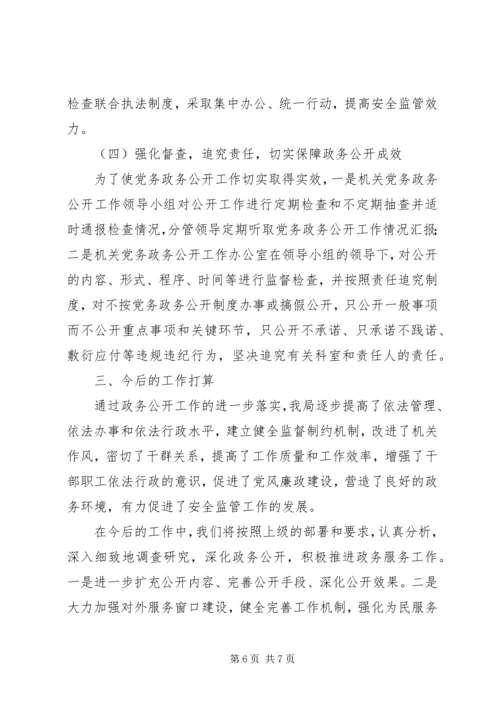 安监局年度党务政务公开工作自查报告 (2).docx
