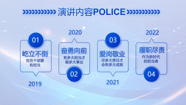 蓝色公安科技信息化建设工作总结PPT动态模板
