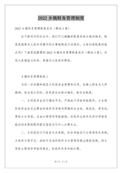 2022乡镇财务管理制度.docx