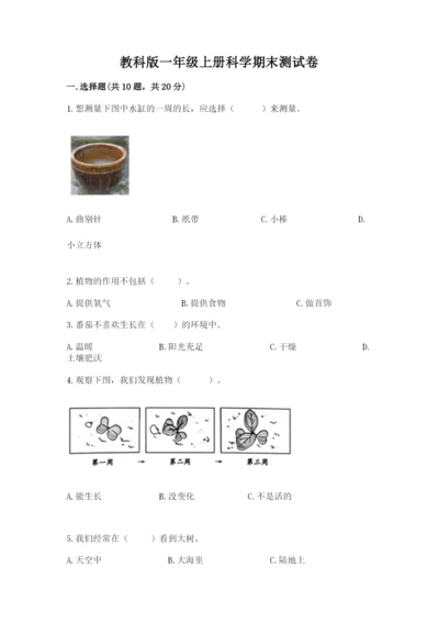 教科版一年级上册科学期末测试卷及参考答案（研优卷）.docx