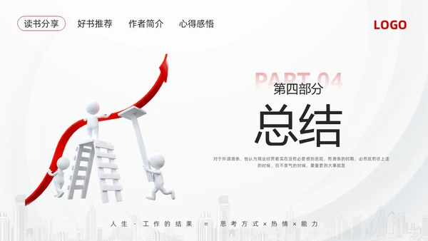 红黑简约3d活法稻盛和夫PPT模板宣传PPT动态PPT读书分享