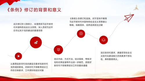 红色简约《干部教育培训工作条例》PPT模板宣传PPT动态PPT干部培训