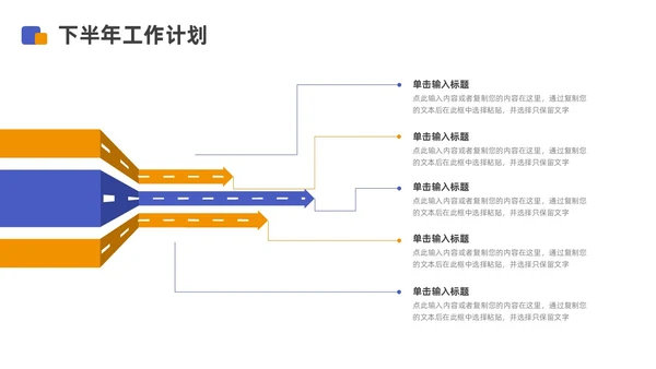 蓝色橙色商务风采购年中工作总结汇报PPT模板年中总结