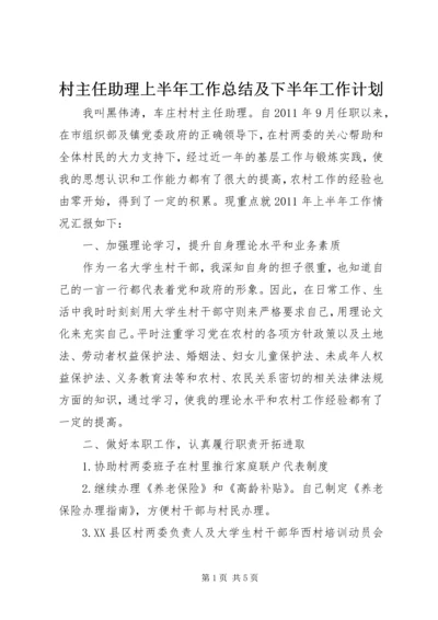 村主任助理上半年工作总结及下半年工作计划 (2).docx