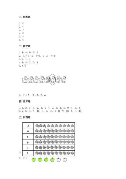 北师大版一年级上册数学期中测试卷附完整答案（全国通用）.docx