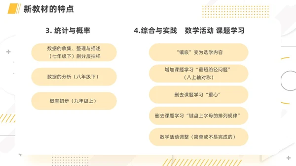橙色简约线条小清新手绘数学课件初中数学新课标解读动态PPT