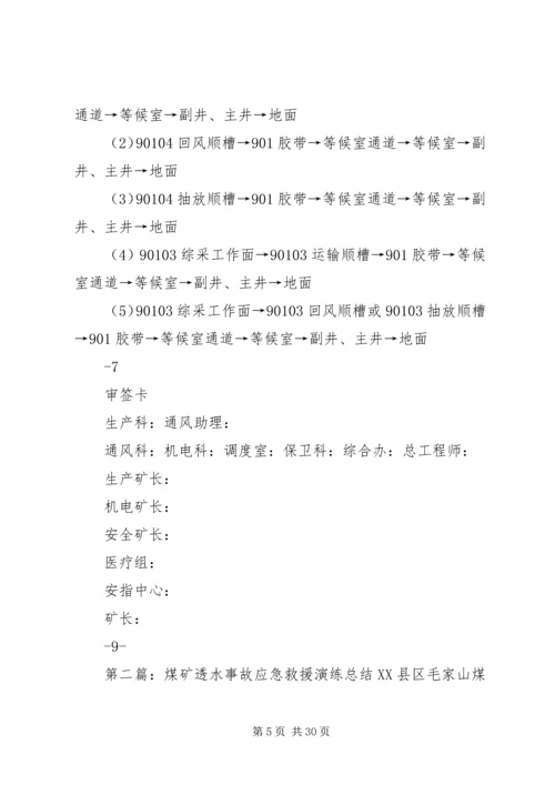 马军峪煤矿透水事故撤人应急演练方案.docx