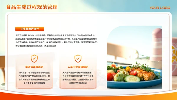 红色渐变食品安全管理与规范PPT模板