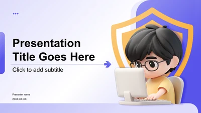 紫色3D风网络安全教育宣传PPT主题