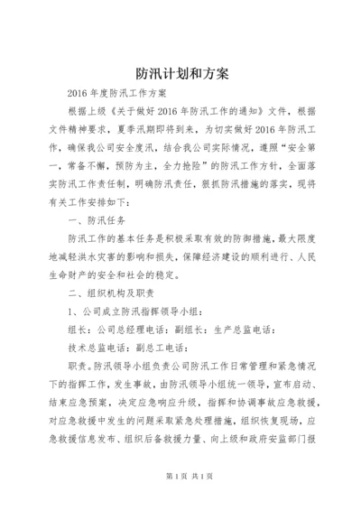 防汛计划和方案 (2).docx