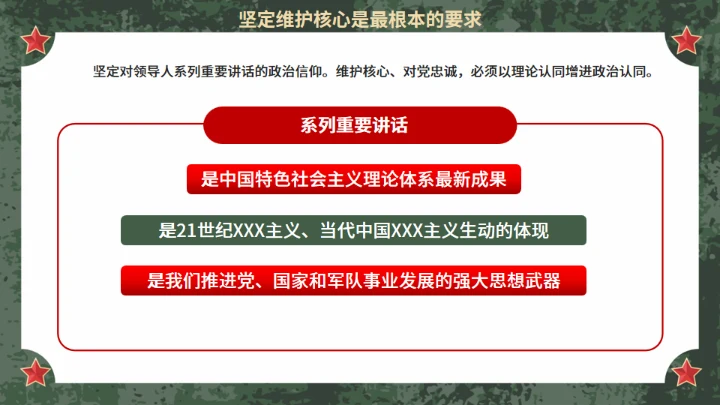 八一迷彩军旅风建军节宣传扬我军威通用PPT模板